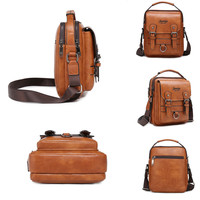 JEEP BULUO wielofunkcyjne torebki biznesowe męskie nowe męskie torby na ramię duża pojemność skórzana torba Crossbody Big Brand 4